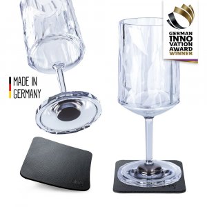 Silwy magnetické poháre na víno 2 ks // Číre // High-Tech plastové poháre