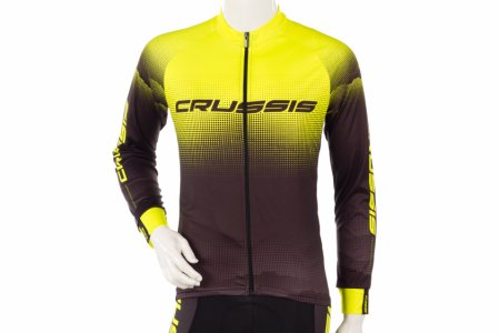 Cyklistický dres Crussis, černá/žlutá - Velikost: XXL