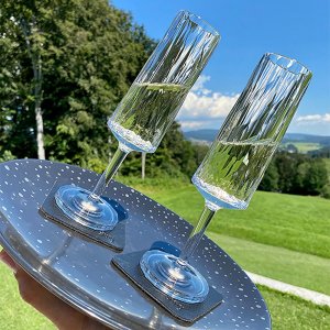Silwy magnetická sklenice na šampaňské 2 ks // Čirá // High-Tech Plastic Glasses