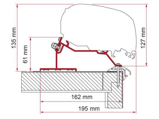Fiamma ADAPTER CARAVAN ROOF 450