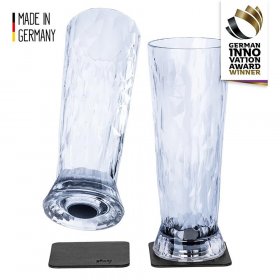 Silwy magnetická sklenice na pivo 2 ks // Čirá // High-Tech Plastic Glasses