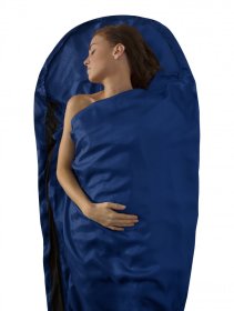 Hedvábná vložka do spacáku s kapucí Silk Stretch Liner - Mummy with Hood & Box foot