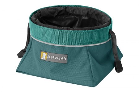 Ruffwear Quencher Cinch Top™ Cestovní miska pro psy - Barva: Šedá, Zelená, Velikost: L