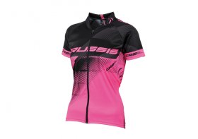 Dámský cyklistický dres Crussis, černá/růžová