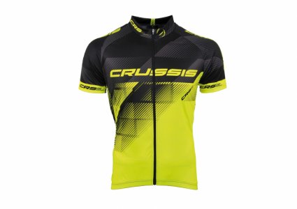 Cyklistický dres Crussis, černá/žlutá - Velikost: XS