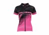Dámský cyklistický dres Crussis, černá/růžová - Velikost: XS