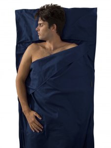 Prémiová bavlněná vložka do spacáku Premium Cotton Travel Liner - Traveller (with Pillow slip) - Barva: Zelená