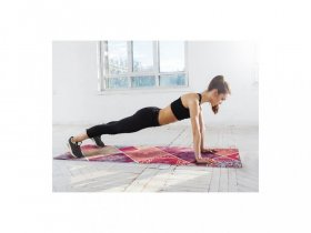 YATE Yoga Mat přírodní guma, 1 mm - vzor A růžová