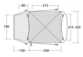 Stan v zádi vozu Outwell Linnburg Air Rear