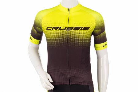 Cyklistický dres Crussis, černá/žlutá - Velikost: XXXL