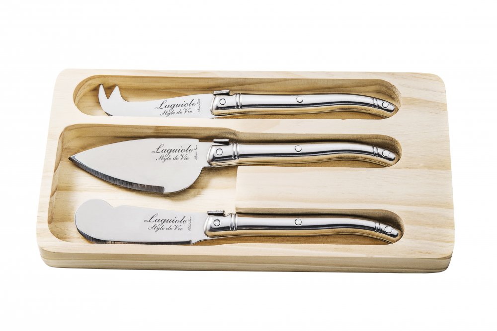 Levně LAGUIOLE Premium - nože na sýr 3 ks, rukojeť nerez
