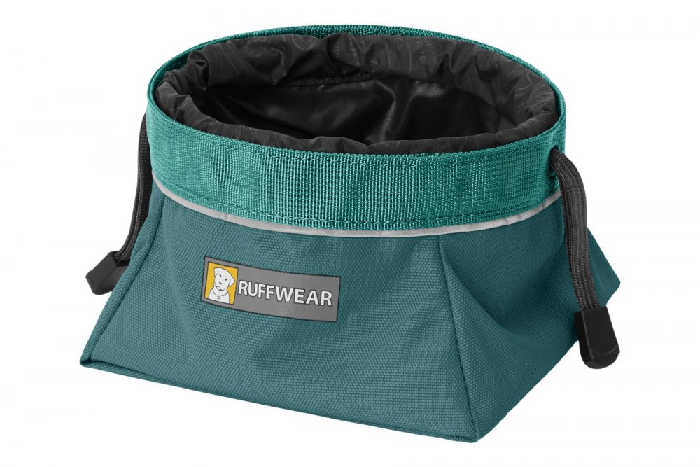 Ruffwear Quencher Cinch Top™ Cestovní miska pro psy Šedá, Zelená L