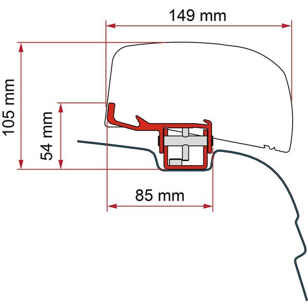 Adaptér pro markýzu F40 VW T5/T6 černý