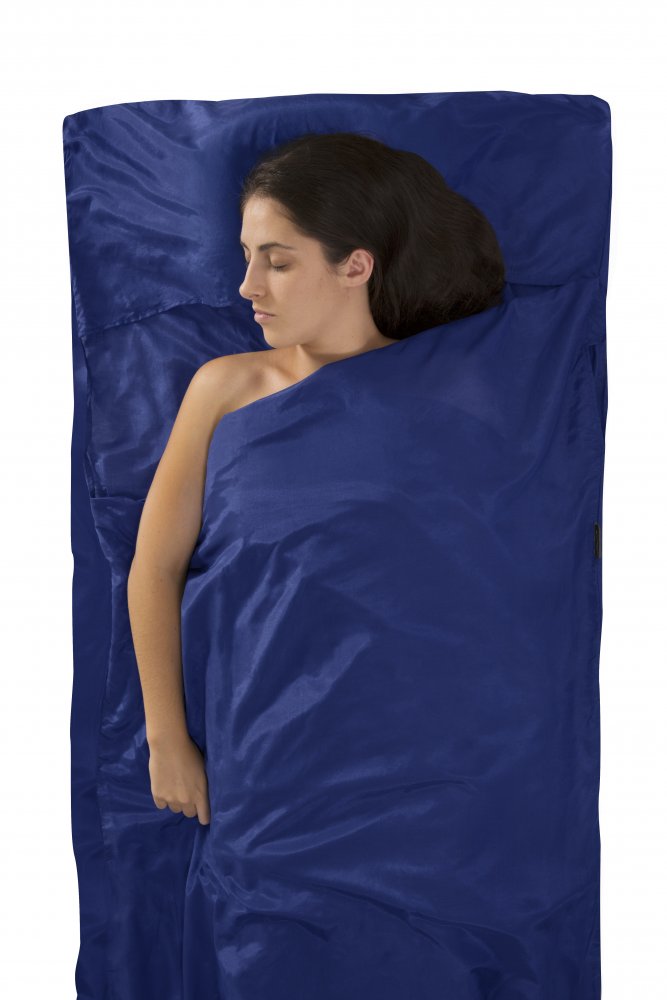 Vložka do spacáku Silk/Cotton Travel Liner Traveller (with Pillow Slip) Navy Blue (barva Navy modrá)